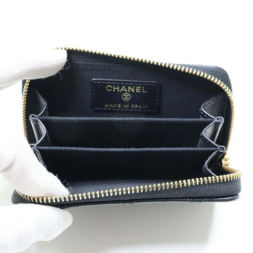 CHANEL Authentic Black Caviar Leather Logo Wallet - Picture 3 of 6